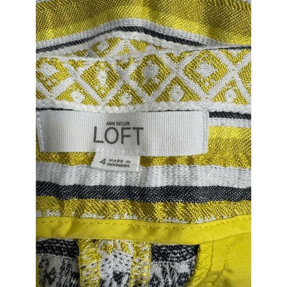 Loft Ann Taylor Women's Multicolored Striped Tasseled Belted Casual Short Size 4 - Picture 7 of 7
